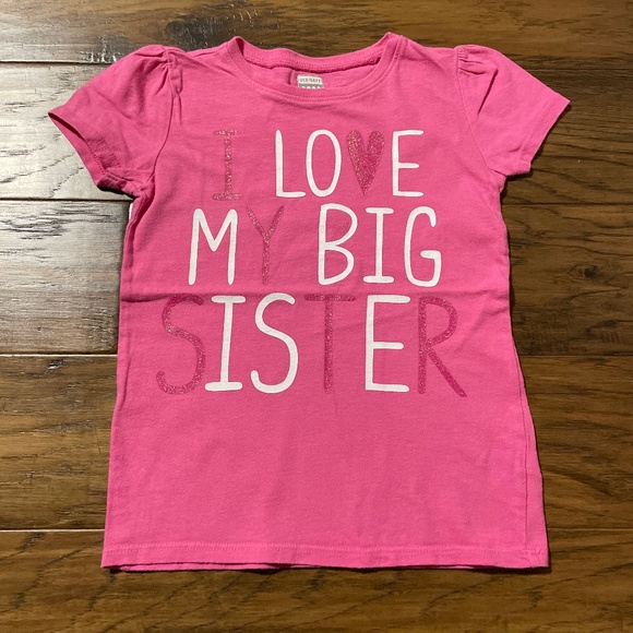 Old Navy I Love 💗 my Big Sister T-shirt pink size 5T - Picture 1 of 6